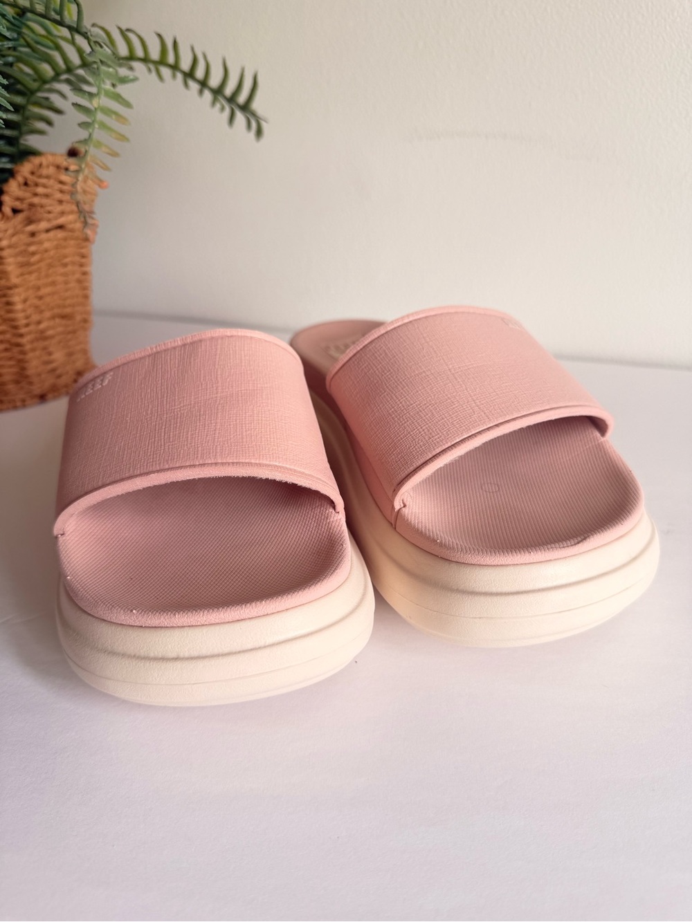Reef Pink Platform Slide Sandals - Picture 5 of 9